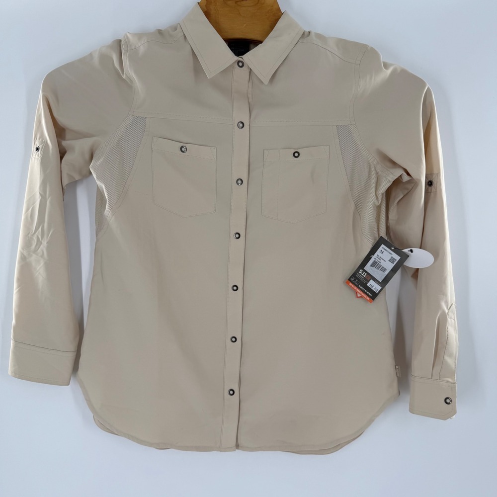 5.11 Tactical Marksman LS Shirt Vanilla UPF 50+ Tactical Hiking Mens M 62061